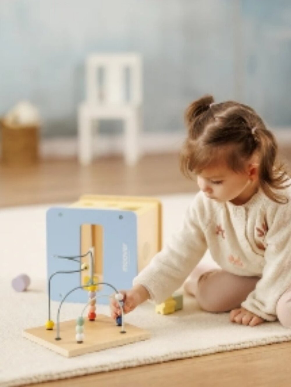 NWT MOOVER Danish Design Toys Wooden Mini Activity Cube - Picture 3 of 6